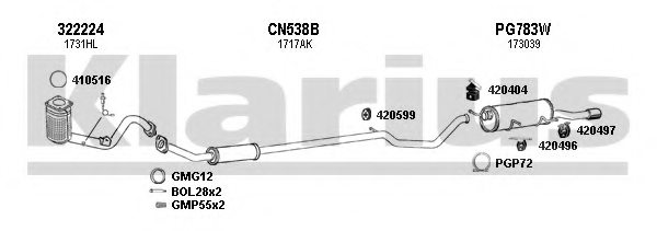 KLARIUS 631052U Exhaust System